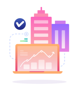 icon laptop skyscrapers